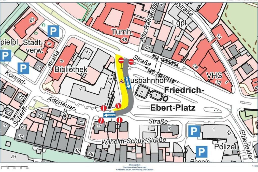 Plan Ausbau Konrad-Adenauer-Straße