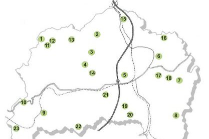 Übersichtskarte Naturschutzgebiete in Remscheid